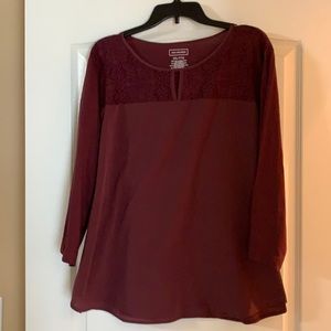 Van Heusen womens top, size XXL, wine colored